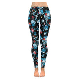 Skull flower roses leave pattern Women's Legging Fulfilled In US