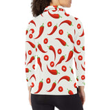 Chili pattern Women's Long Sleeve Polo Shirt