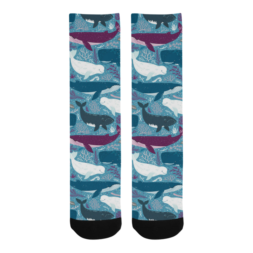 Whale design pattern Crew Socks