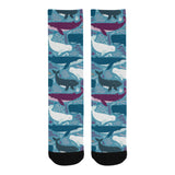 Whale design pattern Crew Socks