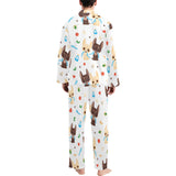 Cute Chihuahua dog pattern Men's Long Pajama Set