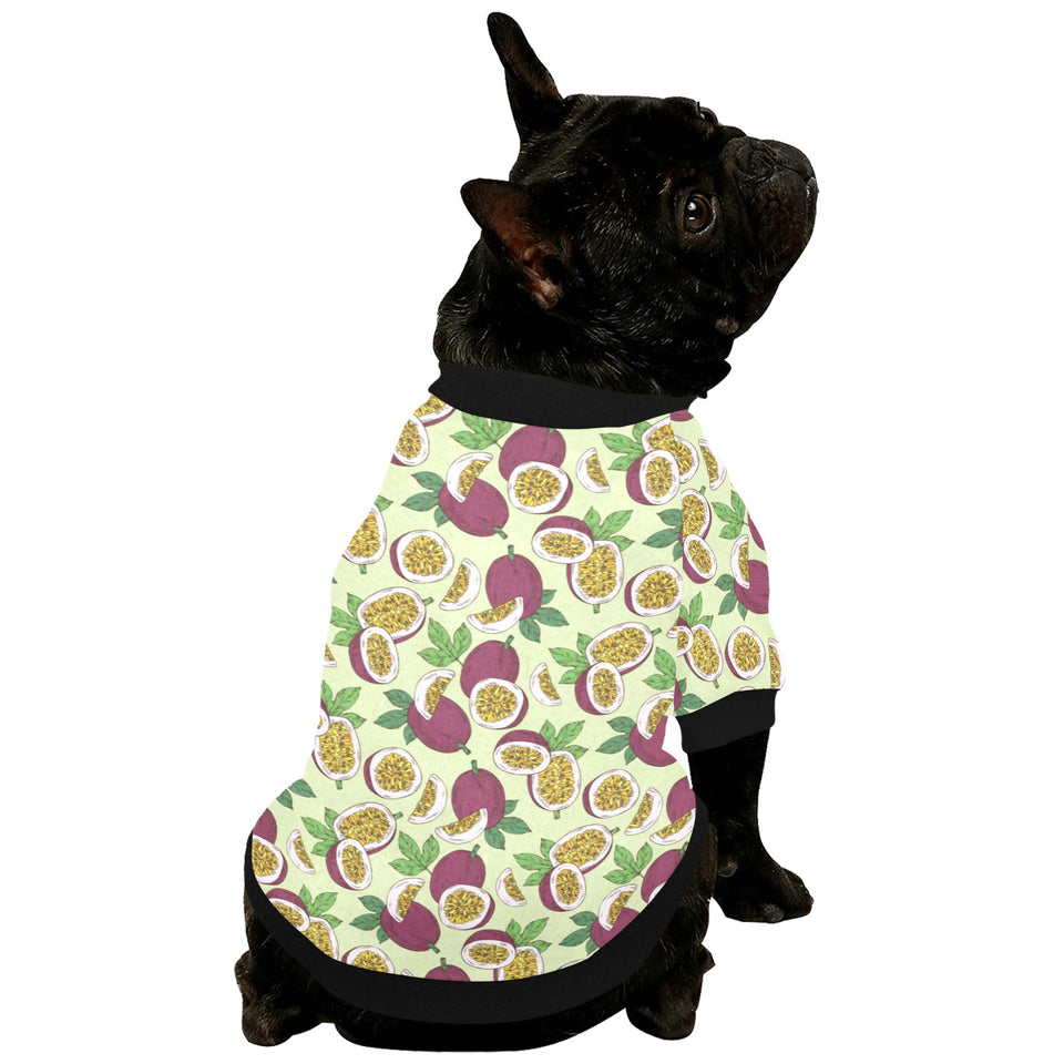 Paassion fruit pattern All Over Print Pet Dog Round Neck Fuzzy Shirt