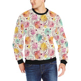 Clock butterfly pattern Men's Crew Neck Sweatshirt