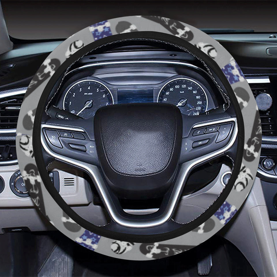 Skate Board Pattern Print Design 03 Car Steering Wheel Cover