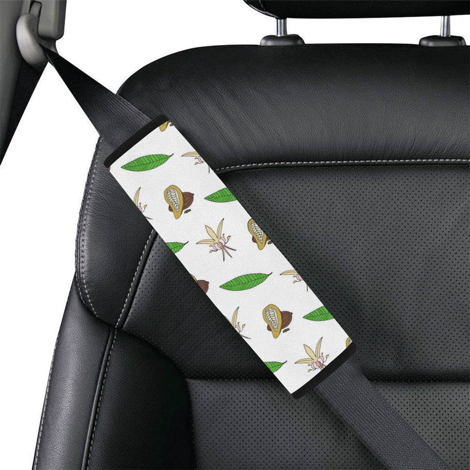 Color hand drawn cacao pattern Car Seat Belt Cover