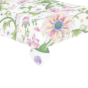Beautiful pink lotus waterlily leaves pattern Tablecloth
