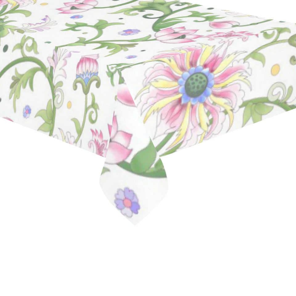 Beautiful pink lotus waterlily leaves pattern Tablecloth