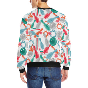 Watercolor bowling pattern Men's Crew Neck Sweatshirt