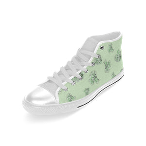 broccoli sketch pattern Men's High Top Canvas Shoes White