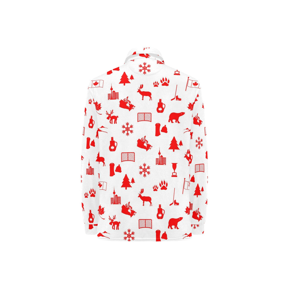Canada Pattern Print Design 04 Women's Long Sleeve Polo Shirt