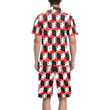 Dice Pattern Print Design 02 Men's V-Neck Short Pajama Set