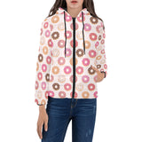 Colorful donut pattern Women's Padded Hooded Jacket