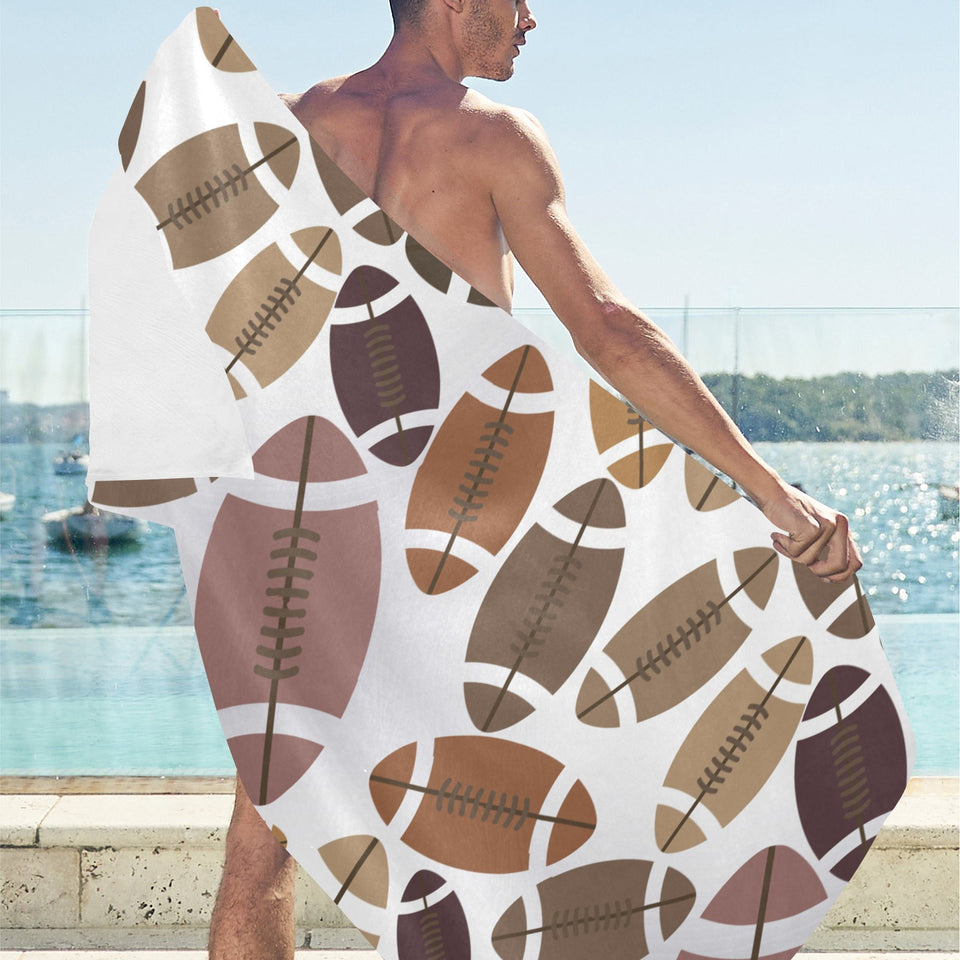 American football ball pattern Beach Towel