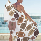American football ball pattern Beach Towel