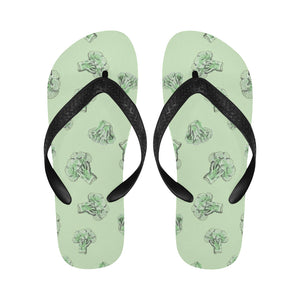 broccoli sketch pattern Unisex Flip Flops