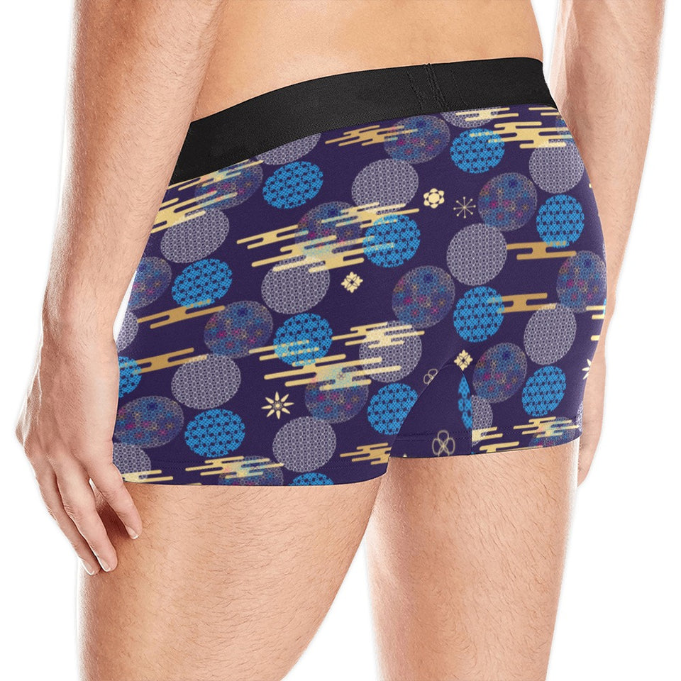 Blue japanese pattern cloud wave flower Men's All Over Print Boxer Briefs Men's Underwear