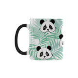 Panda pattern tropical leaves background Morphing Mug Heat Changing Mug