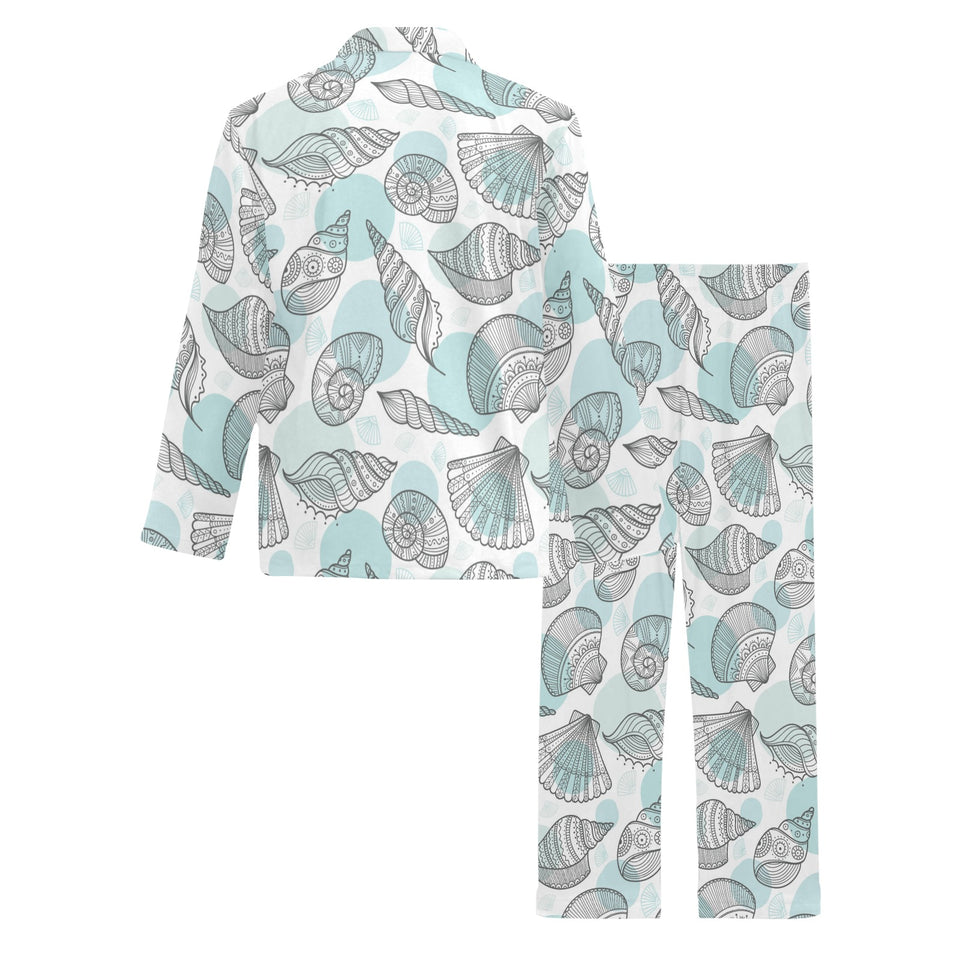 Shell polynesian tribal Men's Long Pajama Set
