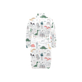 Cute cartoon dinosaurs tree pattern Men's Long Sleeve Belted Night Robe