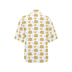 Pancake Pattern Print Design 03 Women's All Over Print Hawaiian Shirt