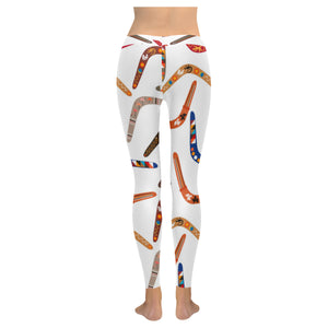 Boomerang Australian aboriginal ornament pattern Women's Legging Fulfilled In US