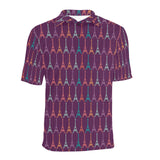 Eiffel Tower Pattern Print Design 05 Men's All Over Print Polo Shirt