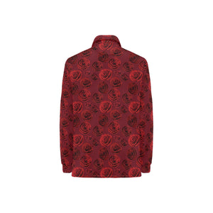 Rose Pattern Print Design 03 Women's Long Sleeve Polo Shirt
