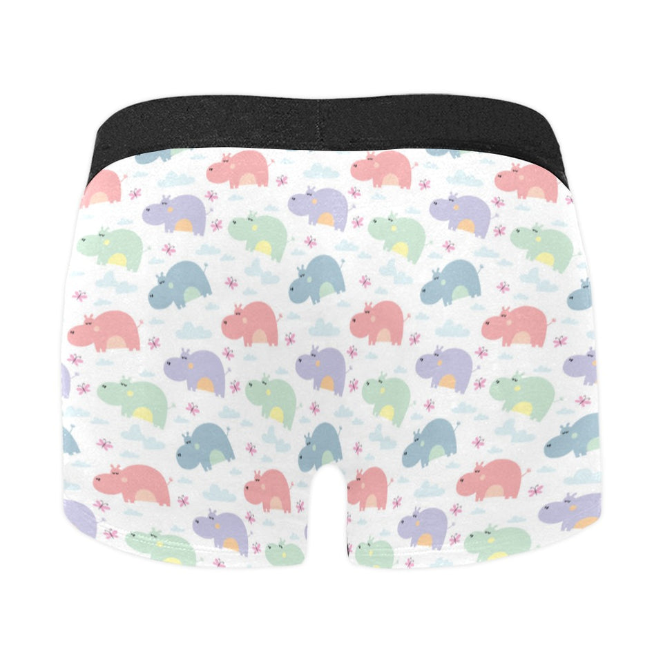 Hippopotamus Pattern Print Design 03 Men's All Over Print Boxer Briefs Men's Underwear