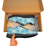 Blue starfish coral reef pattern Women's Sneaker Shoes