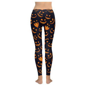 Halloween pattern Pumpkin background Women's Legging Fulfilled In US