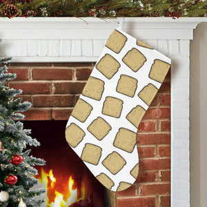 Bread Toast Pattern Print Design 03 Christmas Stocking