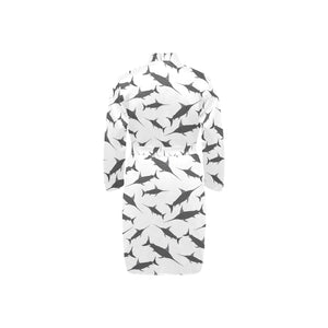 Swordfish Pattern Print Design 04 Men's Long Sleeve Belted Night Robe