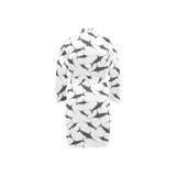 Swordfish Pattern Print Design 04 Men's Long Sleeve Belted Night Robe