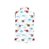 Watercolor helicopter cloud pattern Women's Padded Vest