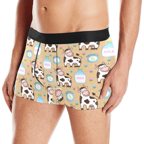 Cow bottle of milk pattern Men's All Over Print Boxer Briefs Men's Underwear