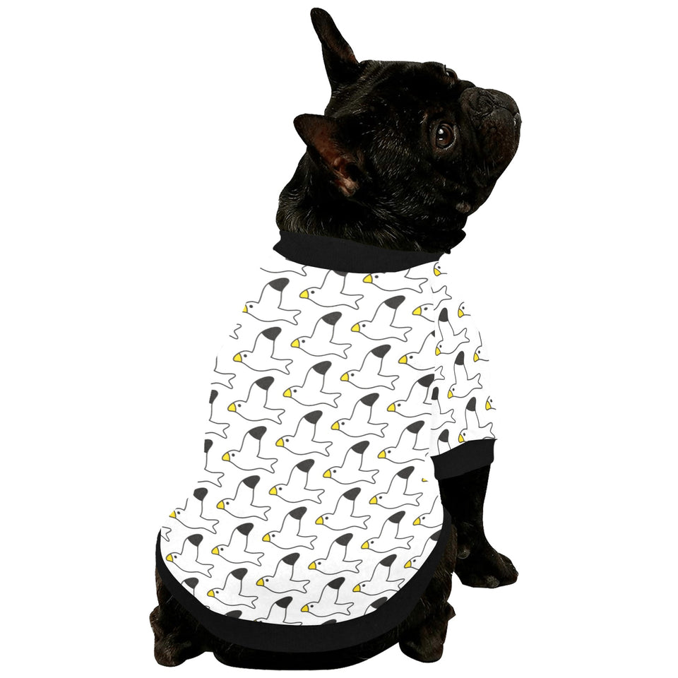 Seagull Pattern Print Design 05 All Over Print Pet Dog Round Neck Fuzzy Shirt