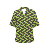Green Peas Pattern Print Design 05 Women's All Over Print Hawaiian Shirt