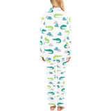 watercolor crocodile pattern Women's Long Pajama Set