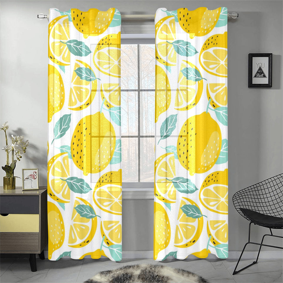 lemon design pattern Gauze Curtain