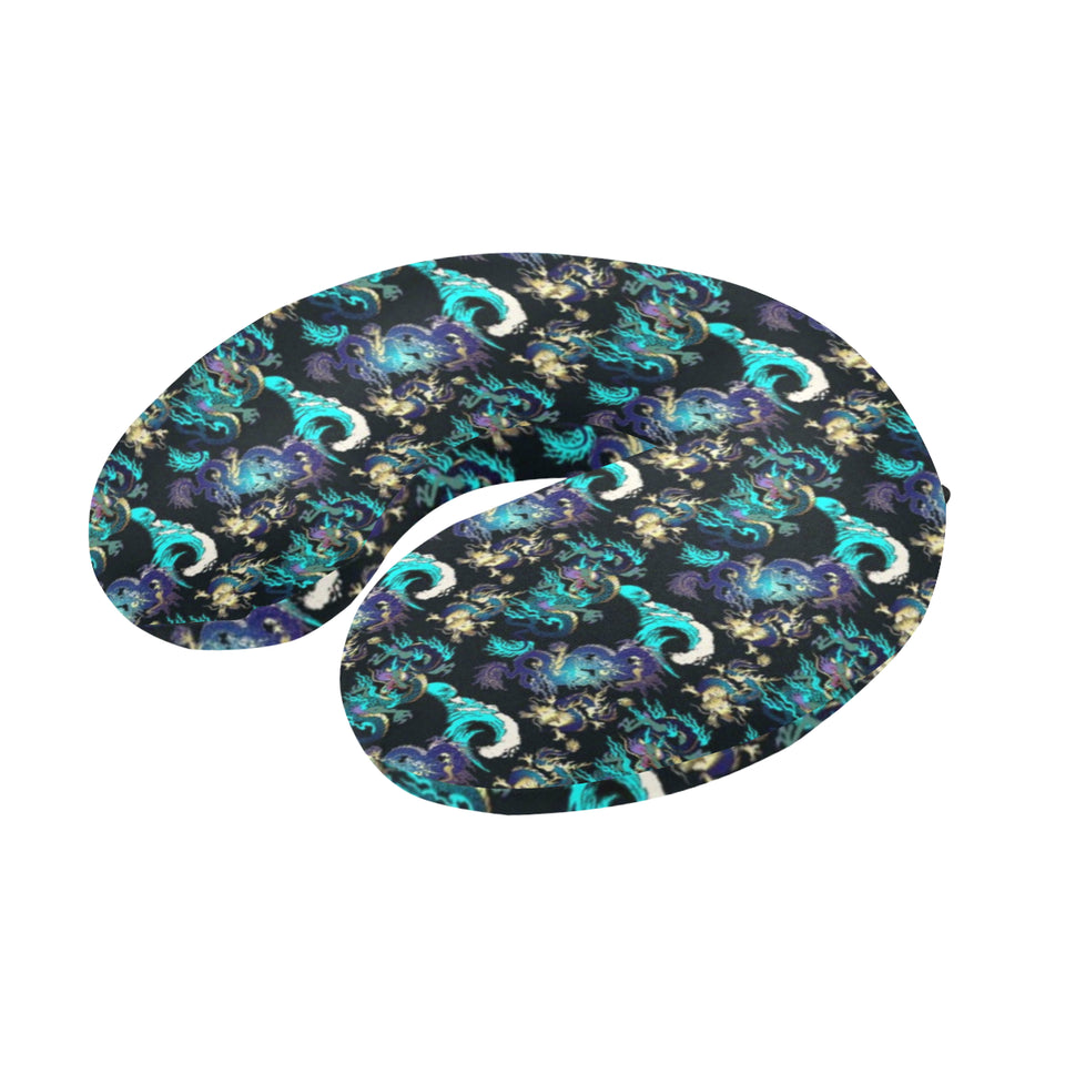Dragon sea wave pattern U-Shaped Travel Neck Pillow