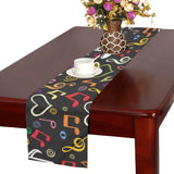 Music Notes Pattern Print Design 02 Table Runner