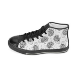 Hand drawn french fries pattern Women's High Top Canvas Shoes Black
