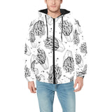 Hand drawn french fries pattern Men's Padded Hooded Jacket