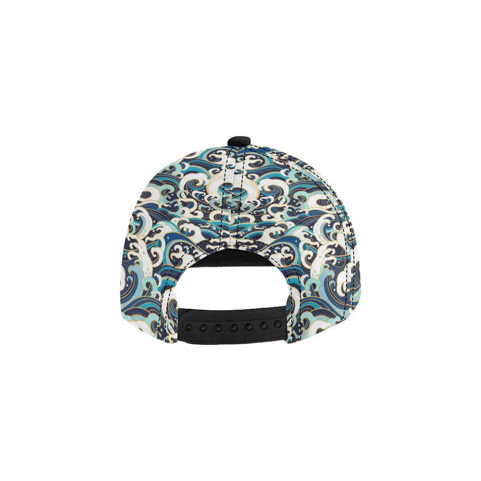 Japanese wave pattern All Over Print Snapback Cap