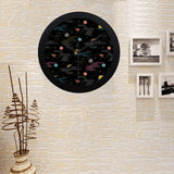 space pattern Elegant Black Wall Clock