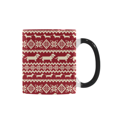 Dachshund Nordic pattern Morphing Mug Heat Changing Mug