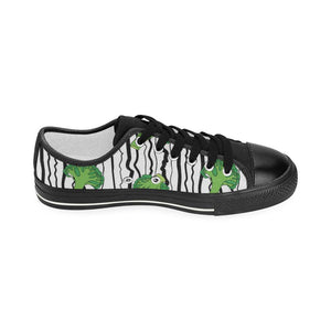 Cool Broccoli pattern Kids' Boys' Girls' Low Top Canvas Shoes Black