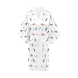 Cute helicopter star pattern Women's Short Kimono Robe