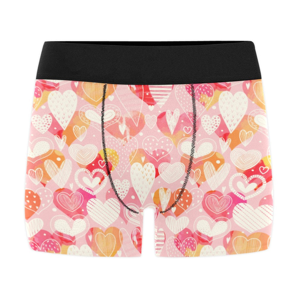 Hand drawn heart design pattern Men's All Over Print Boxer Briefs Men's Underwear