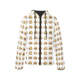 Hamburger Pattern Print Design 02 Women's Padded Hooded Jacket